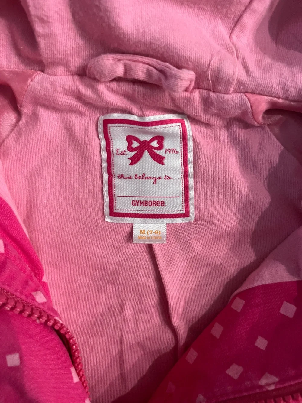 Gymboree Pink Hooded Jacket with White Diamond Accents